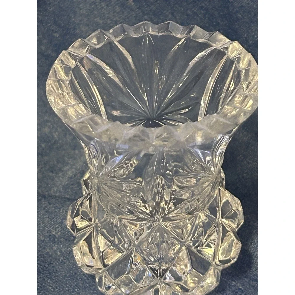 Vintage Mini Glass Bud Vase Beautiful Jagged Rim 2.5